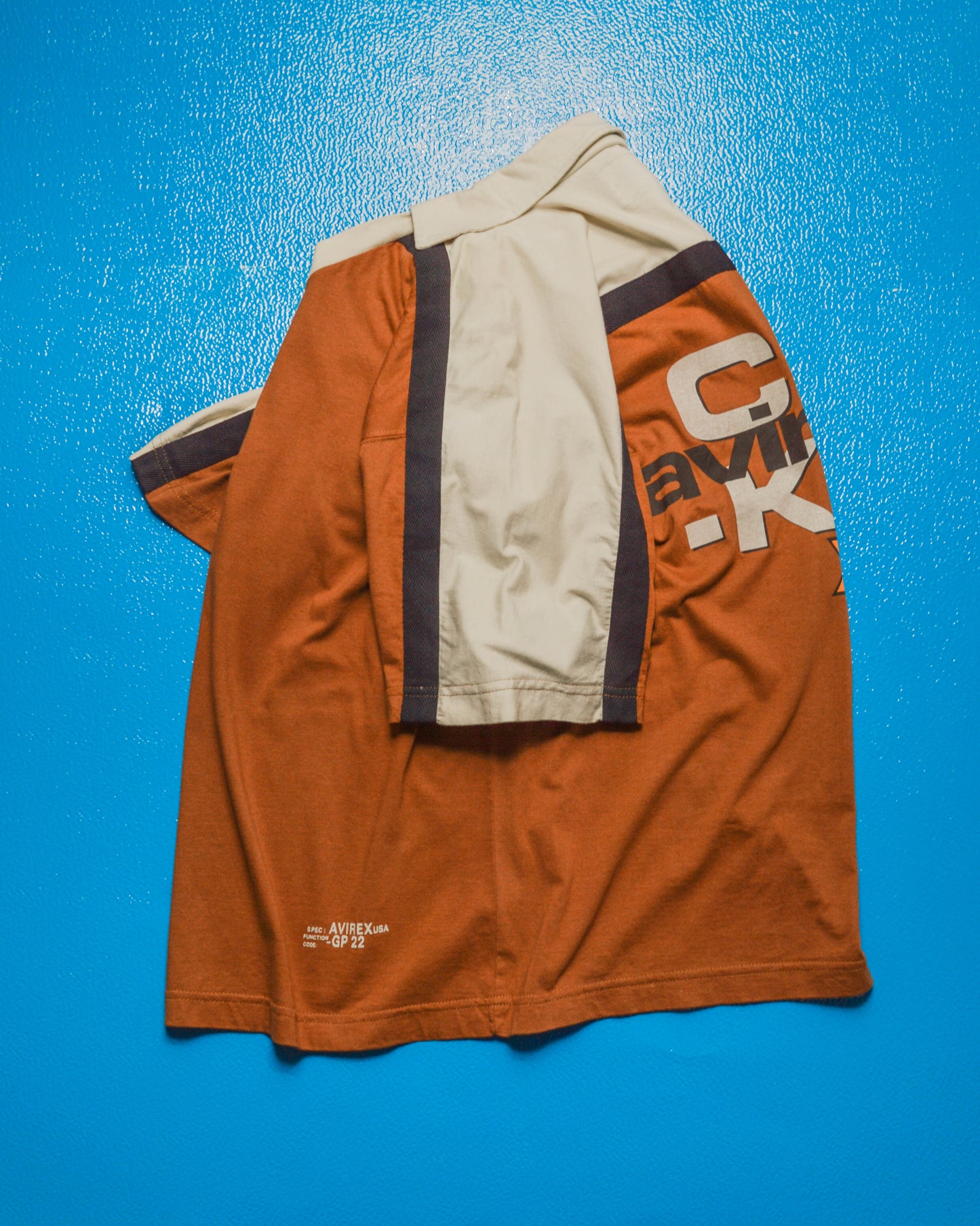 Brown Black Cream Panelled Graphic Polo (S~M)