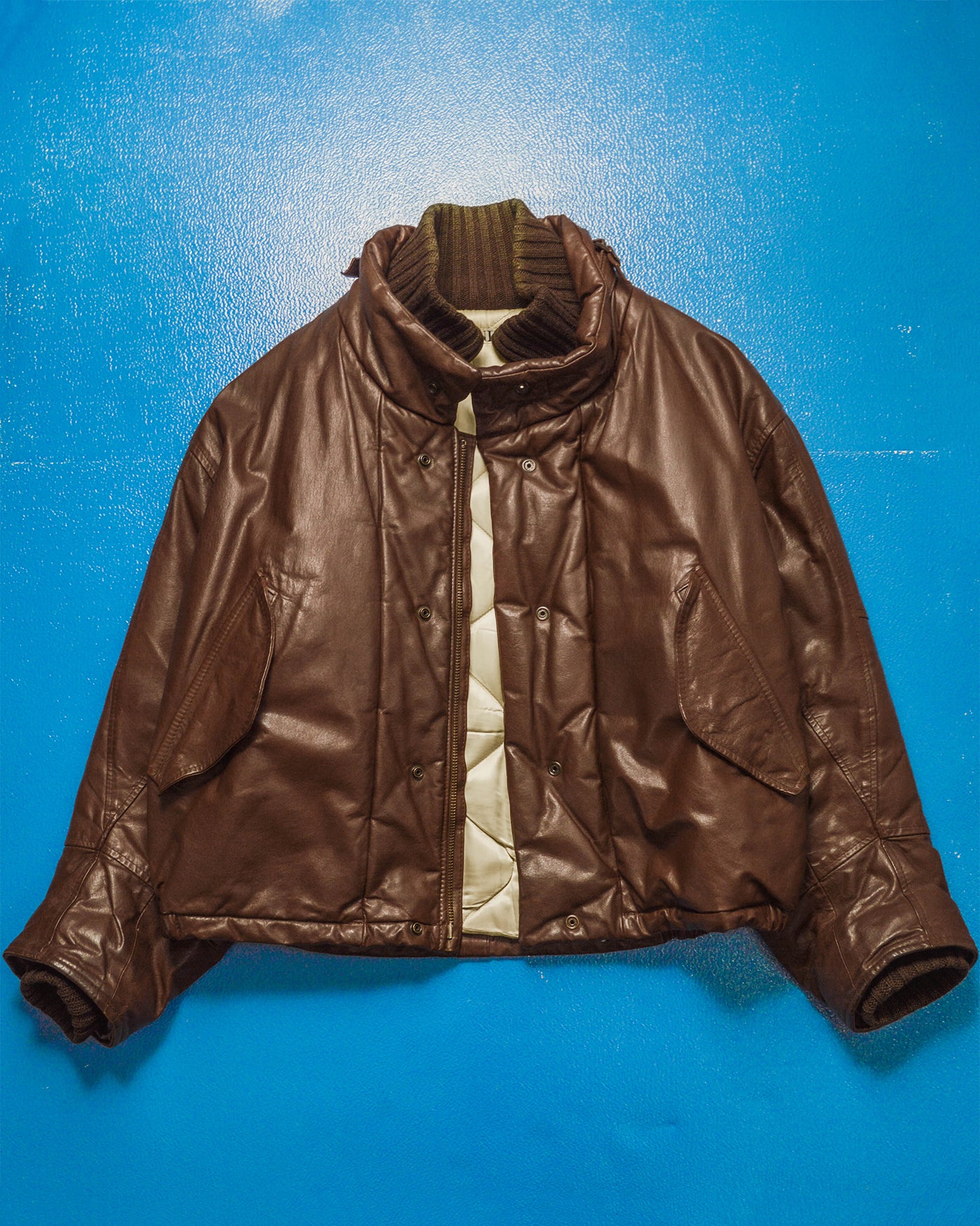 80s Heavy Deep Brown Leather Flight Jacket (~L~)