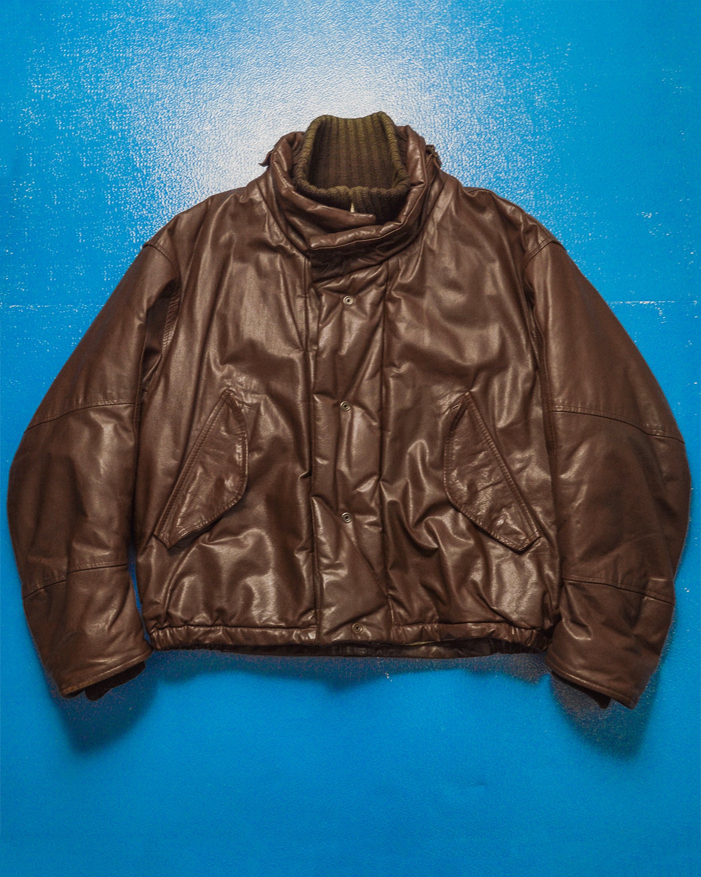 80s Heavy Deep Brown Leather Flight Jacket (~L~)