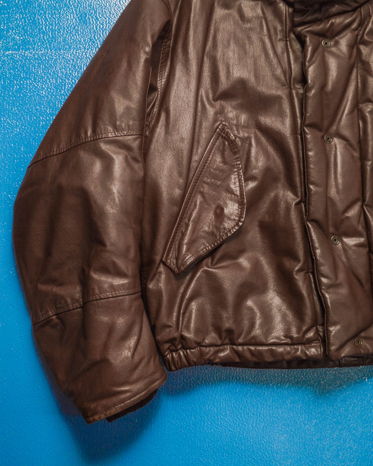 80s Heavy Deep Brown Leather Flight Jacket (~L~)