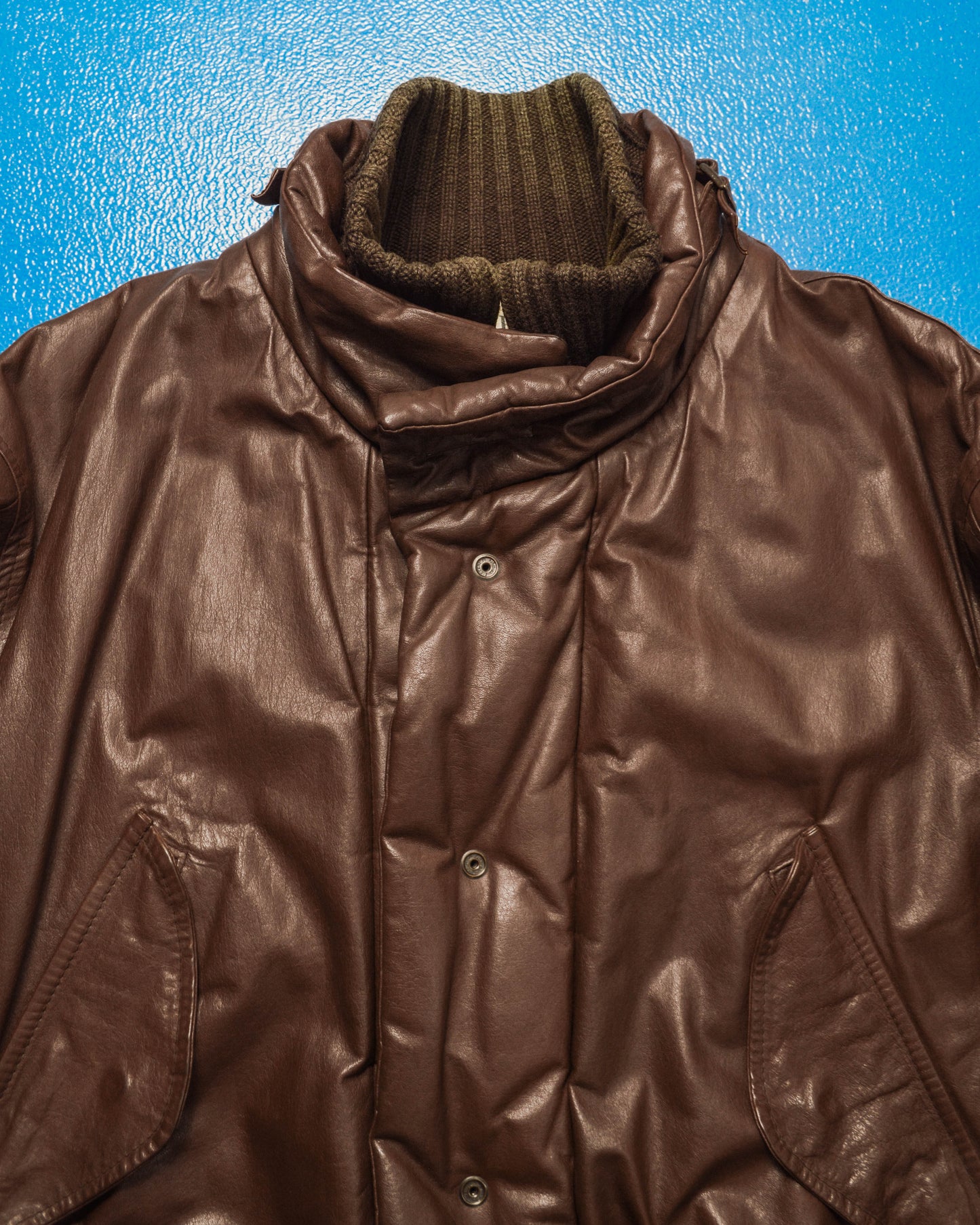 80s Heavy Deep Brown Leather Flight Jacket (~L~)