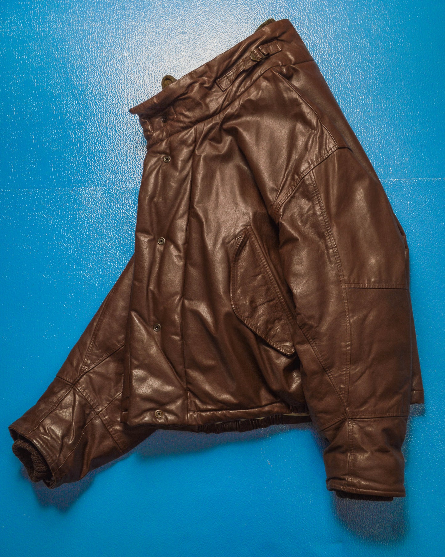 80s Heavy Deep Brown Leather Flight Jacket (~L~)