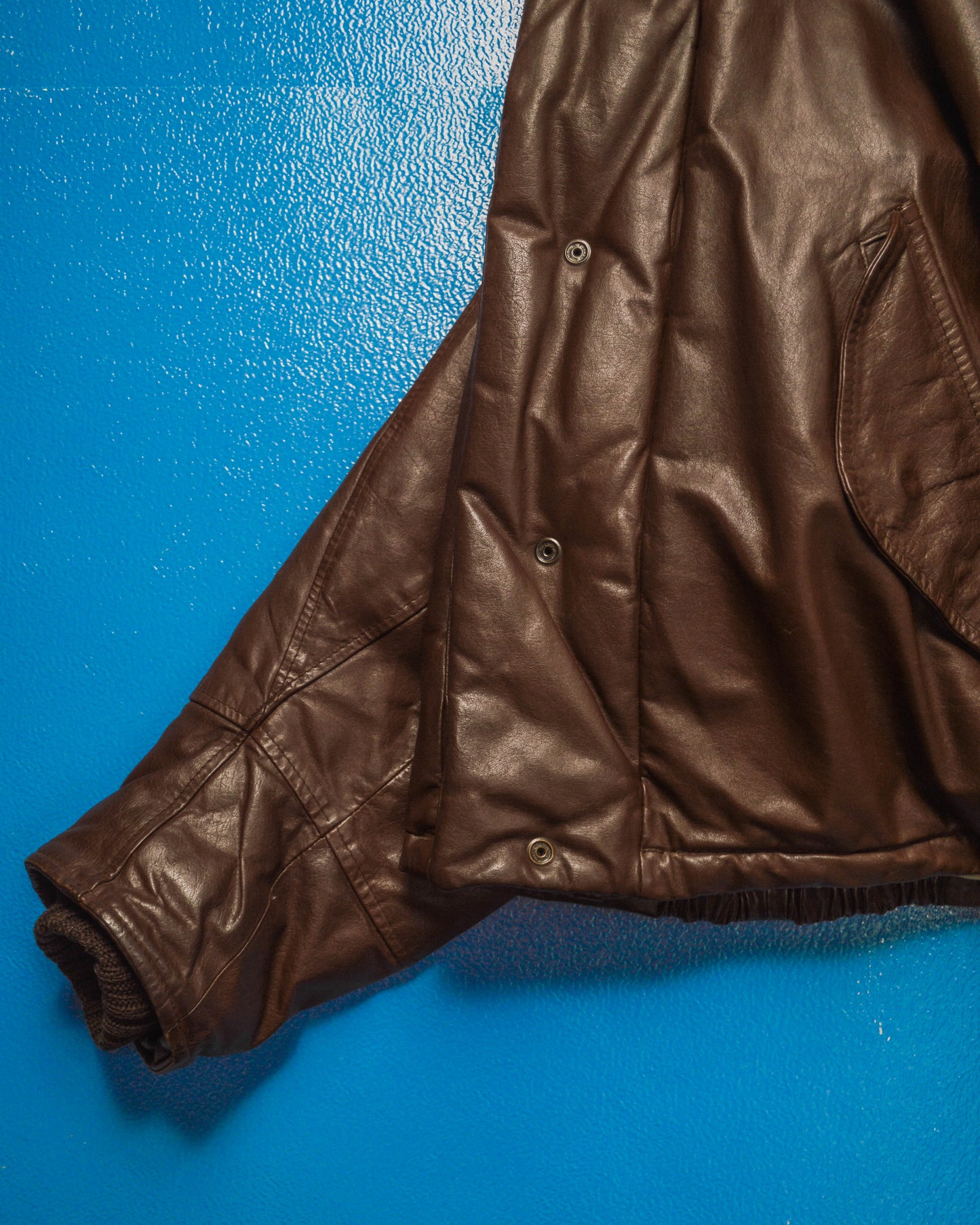 80s Heavy Deep Brown Leather Flight Jacket (~L~)