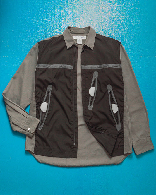FW 2005 Shirt Technical Contrast Poly Front Panel Shirt (~S~)