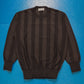 80s Vertical Striped Brown Knit Jumper (~M~)