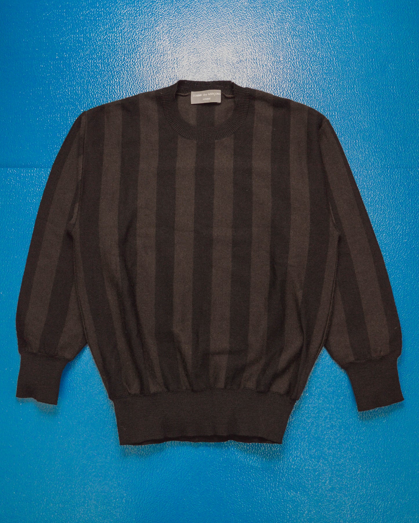 80s Vertical Striped Brown Knit Jumper (~M~)