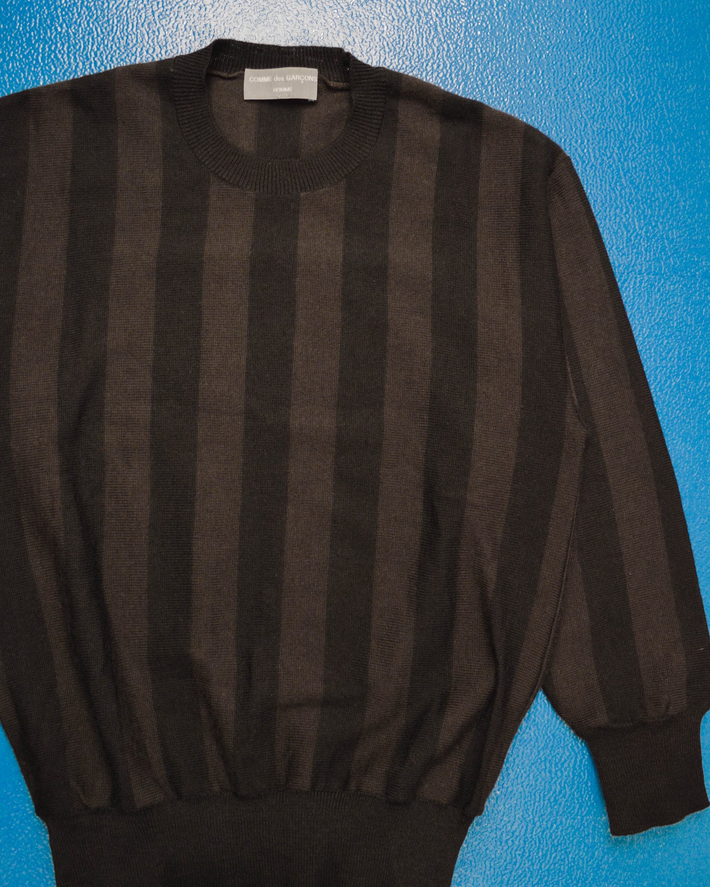 80s Vertical Striped Brown Knit Jumper (~M~)