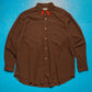 1991 Brown  Red Cut-out Collar Shirt (L~XL)
