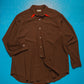 1991 Brown  Red Cut-out Collar Shirt (L~XL)
