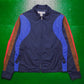 Navy  Blue  Brown  Red Panelled Lightweight Nylon Zip Up Jacket  (M)
