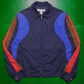 Navy  Blue  Brown  Red Panelled Lightweight Nylon Zip Up Jacket  (M)