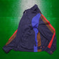 Navy  Blue  Brown  Red Panelled Lightweight Nylon Zip Up Jacket  (M)