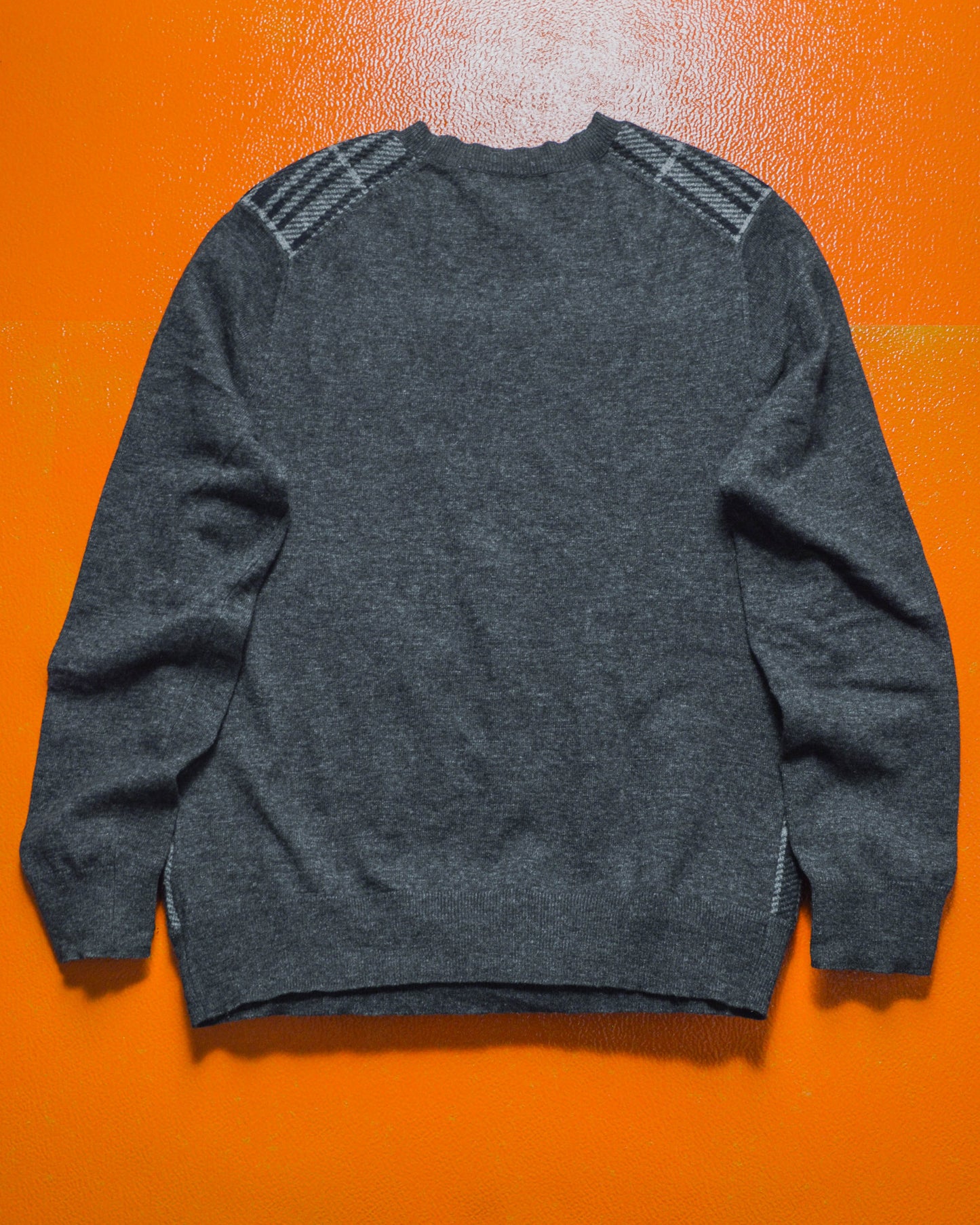 Tonal Plaid Front Knit Sweater (~M~)
