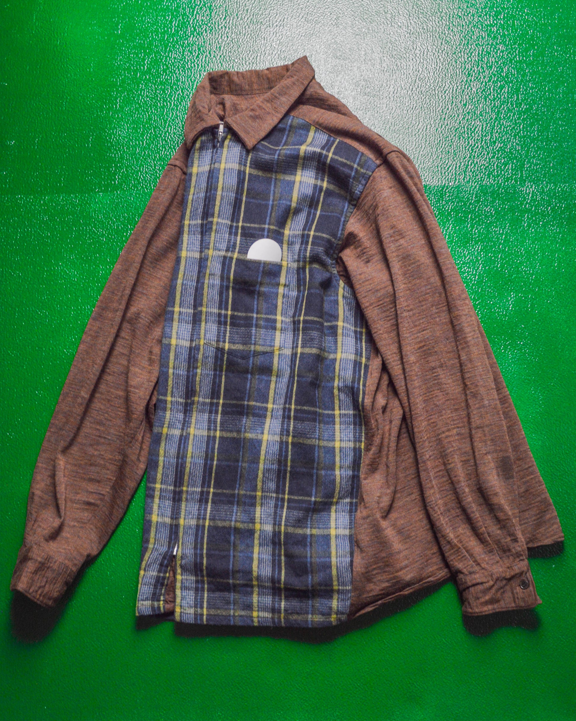 Comme des Garcons CdG Shirt Vintage 90s Plaid Front Zip Up 