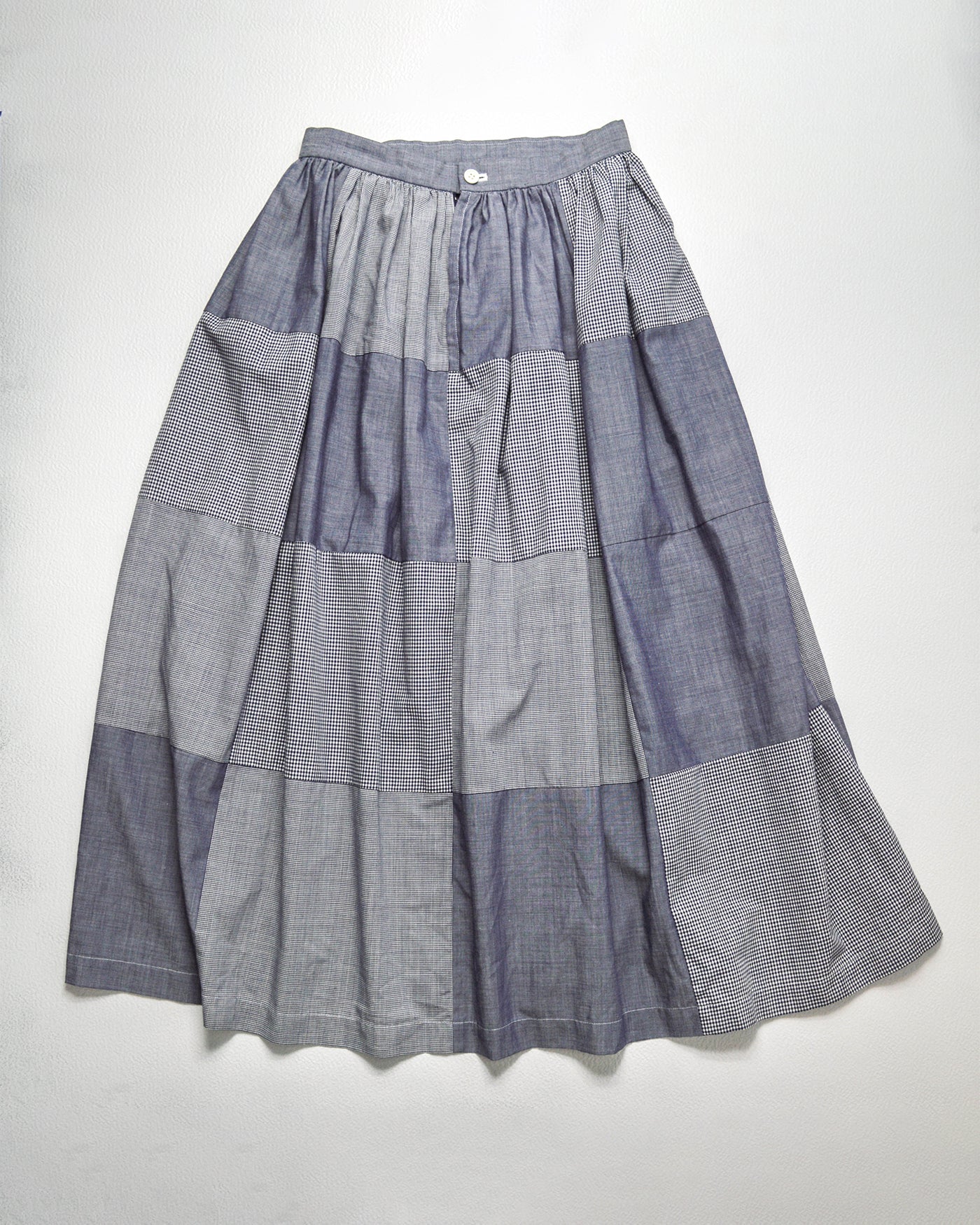 2000 Blue Patchwork Midi Skirt (M)