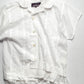 2011 Asymettrical White Floral Lace Panelled Button Up Shirt (S)