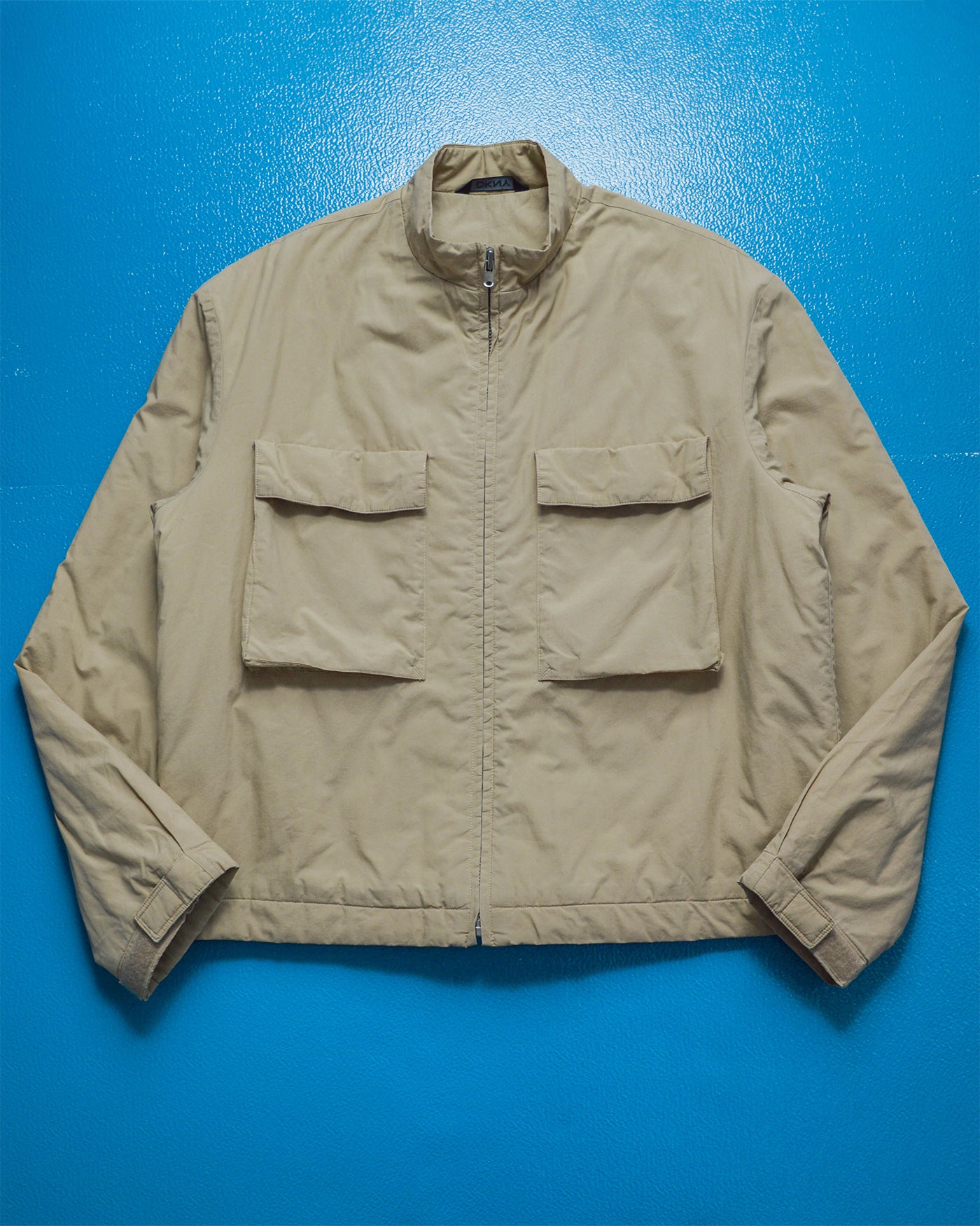 Early 2000s Beige Minimal Padded Short Jacket (M)