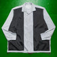 AW 2002 Blue Pinstriped Black Rayon Panelled Contrast Front Shirt (M~L)