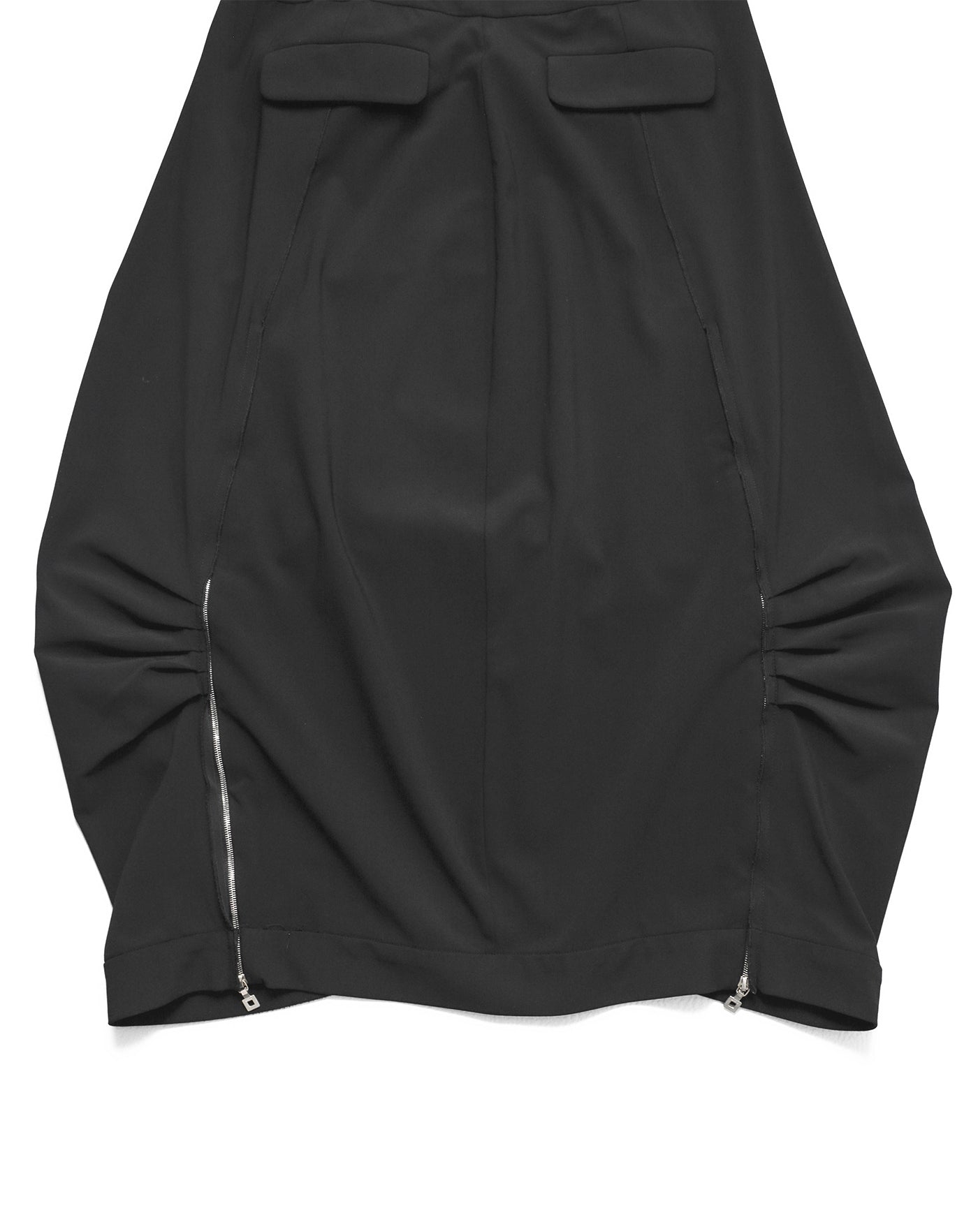 Black Dual Back Zip Balloon Style Skirt (5)