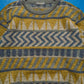 Geometric Pattern Blue / Grey / Yellow Knit Jumper (M~L)