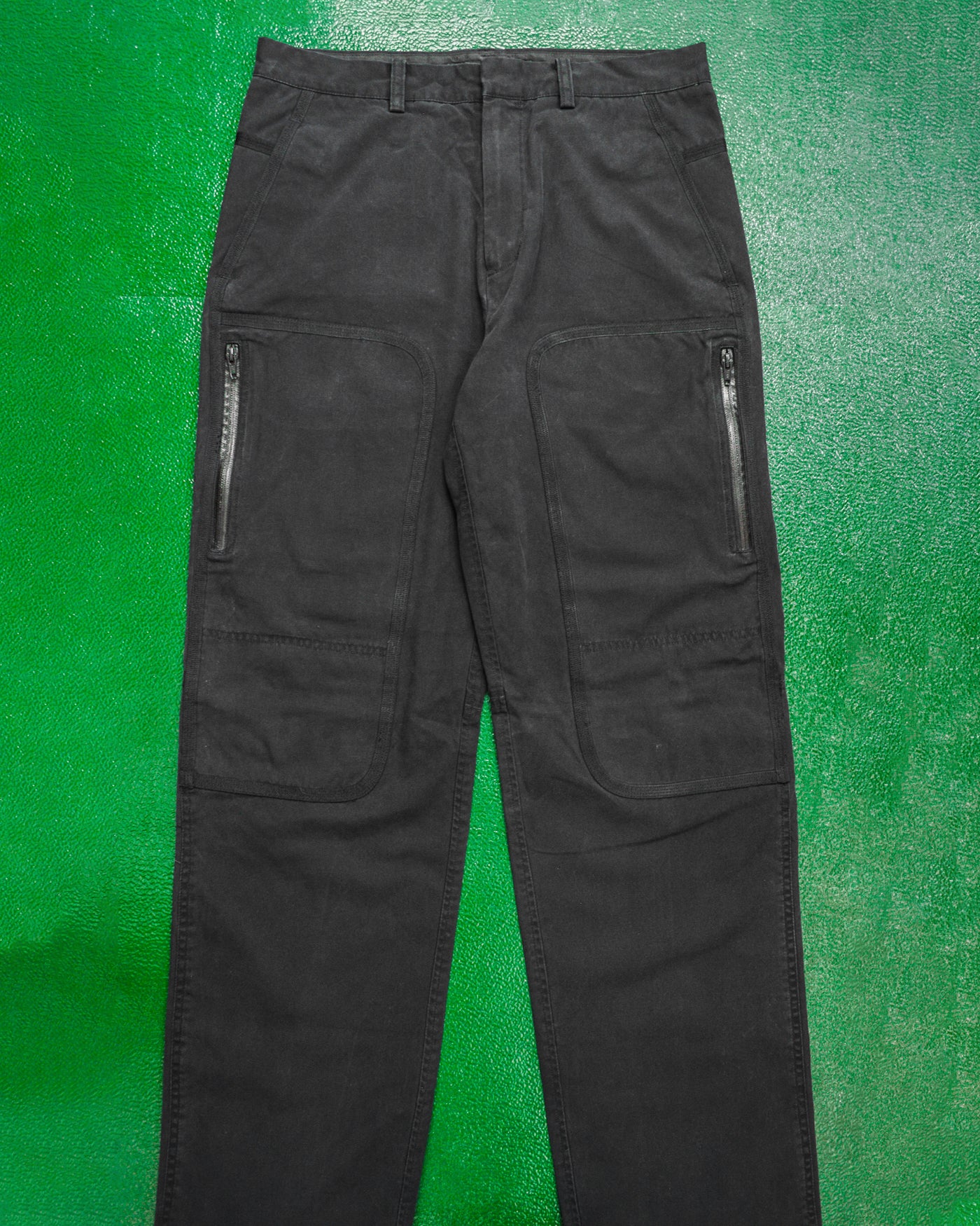Laminated Zipper Cotton Cargo Pants (33)