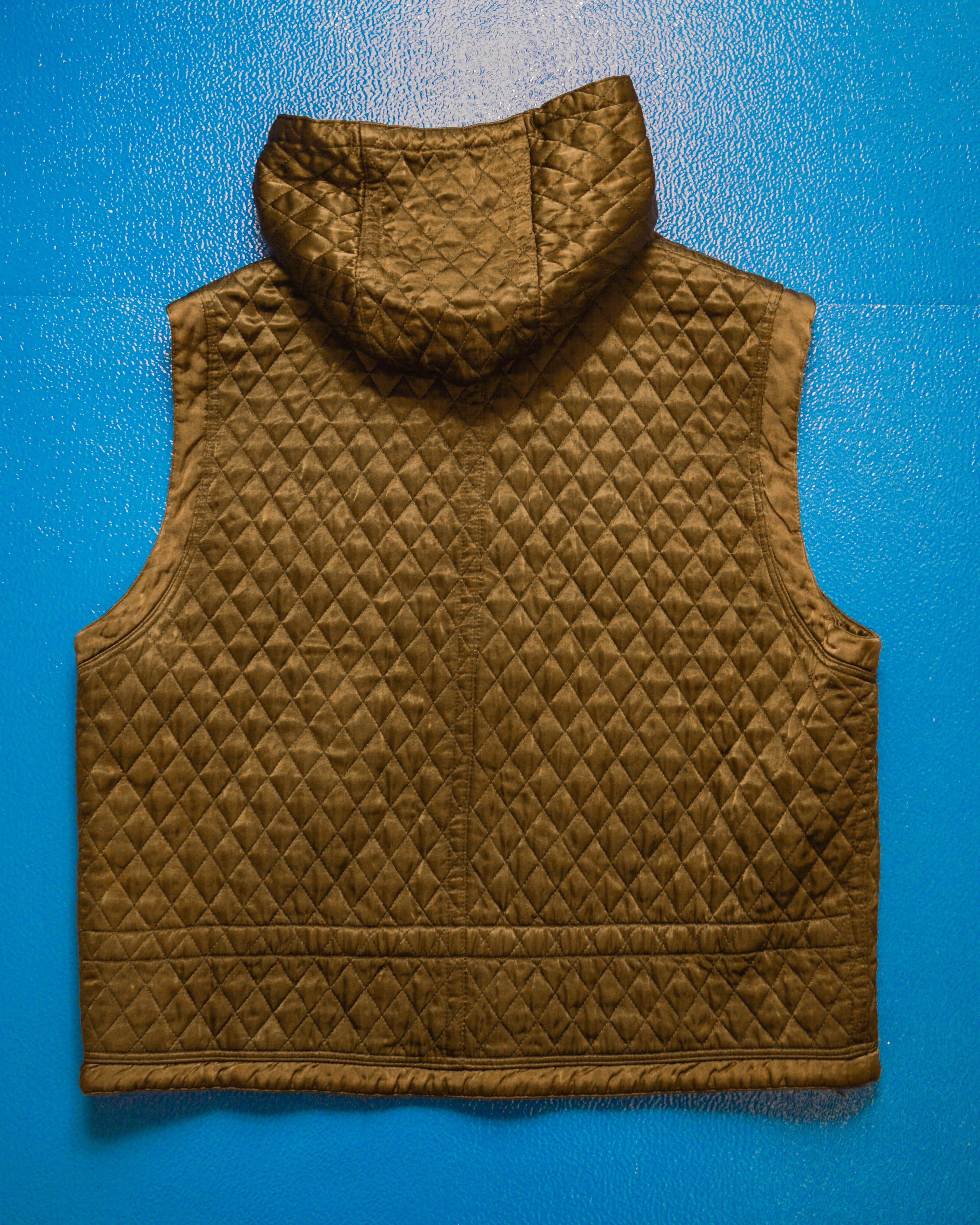 90s Diamond Quilted Hooded Vest (~M~)