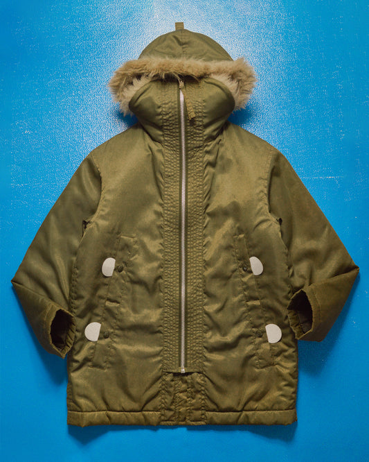 Spring 2000 Face Fur Military Style Parka Jacket (M~L)