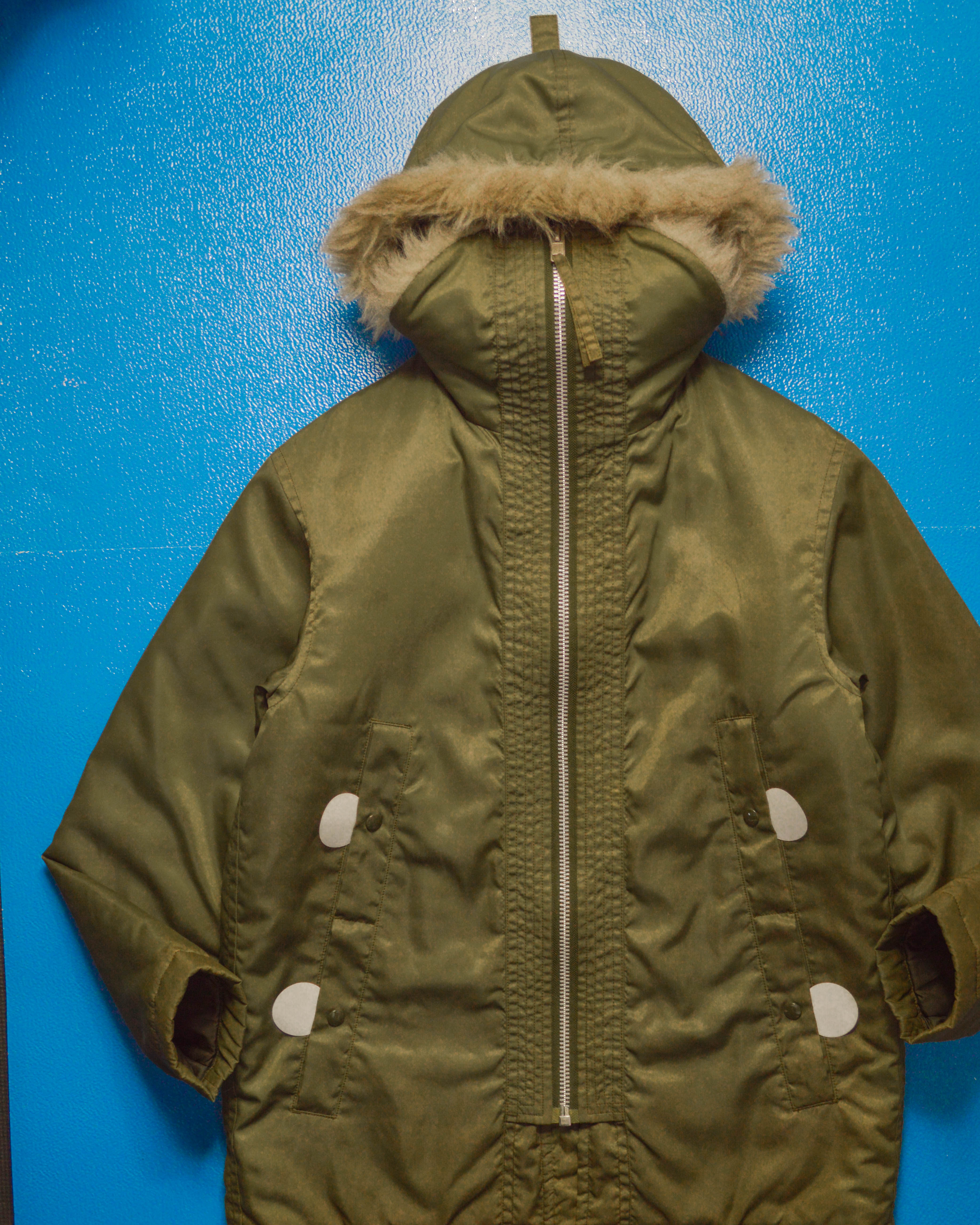 Spring 2000 Face Fur Military Style Parka Jacket (M~L)