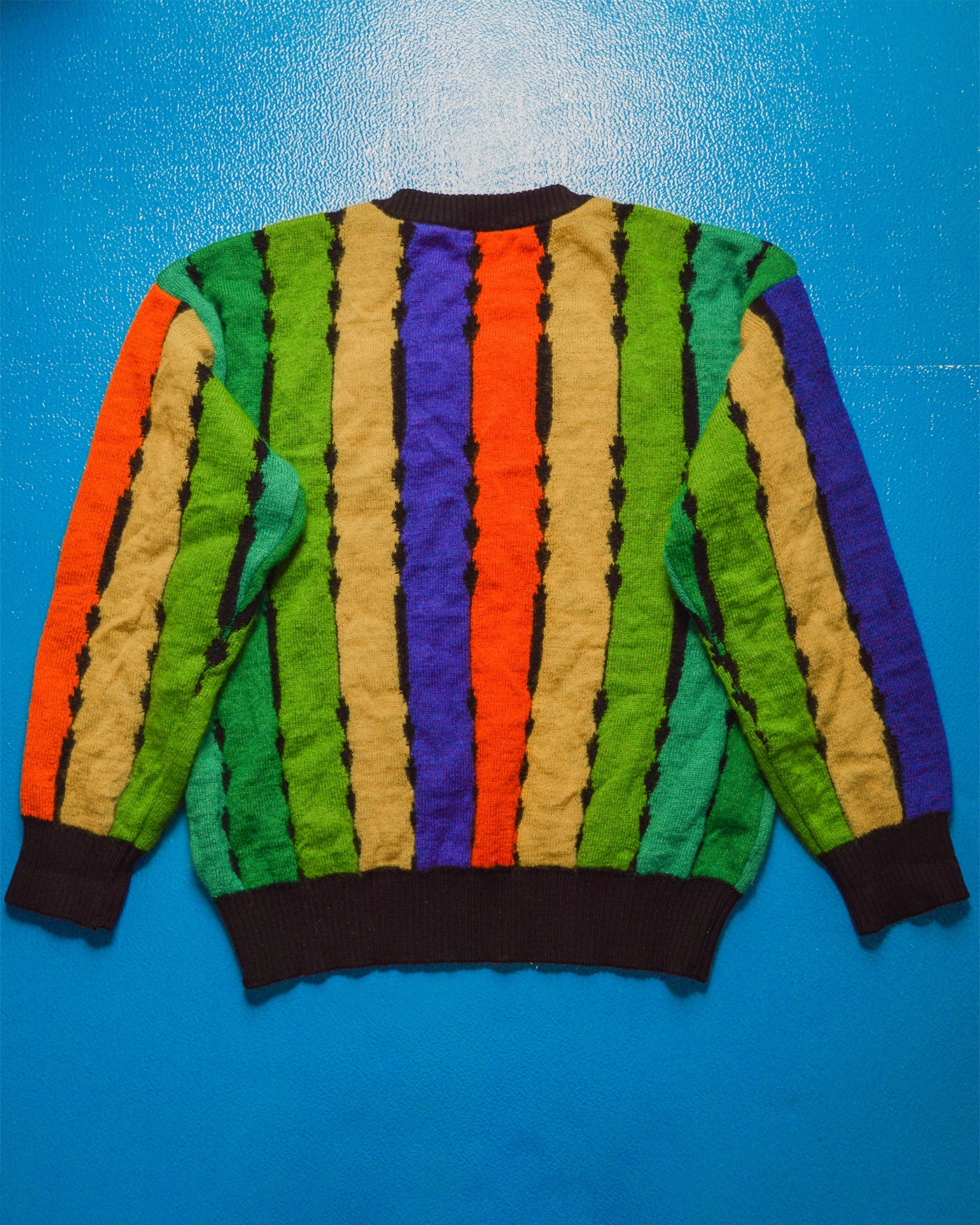 Autumn 1992 Multi Colour Vertical Striped Knit Jumper (M)