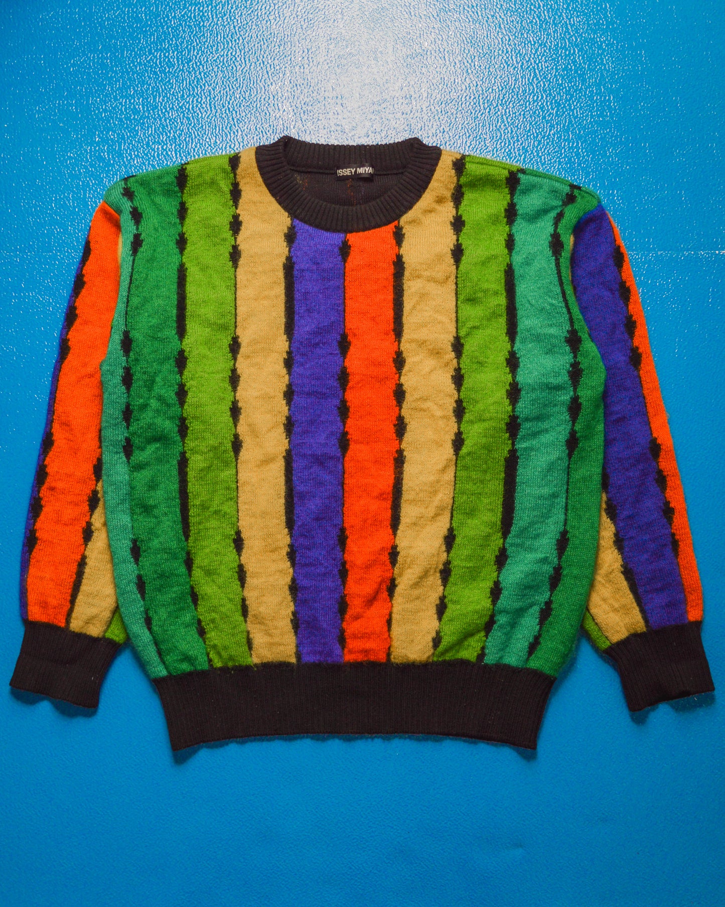 Autumn 1992 Multi Colour Vertical Striped Knit Jumper (M)