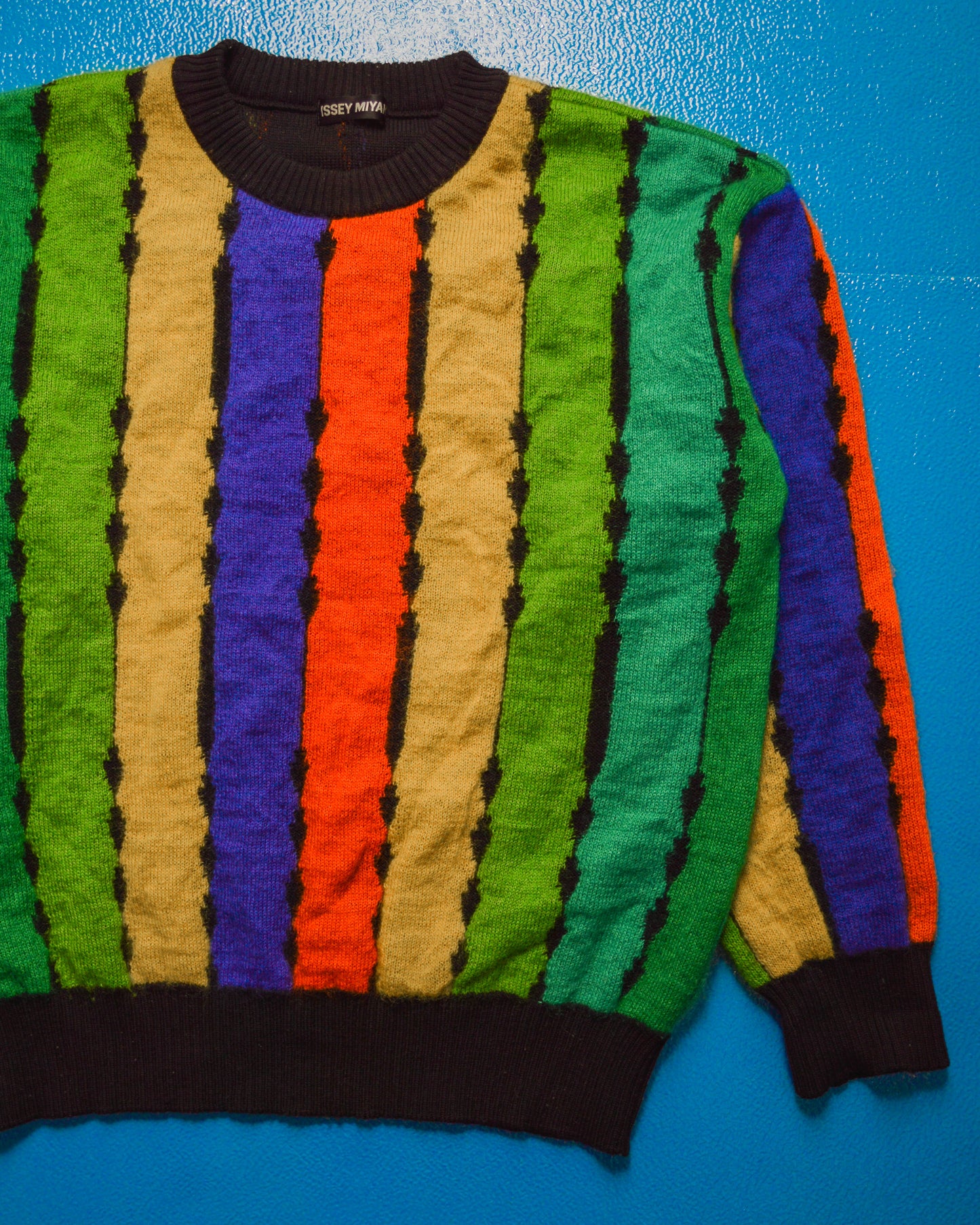 Autumn 1992 Multi Colour Vertical Striped Knit Jumper (M)