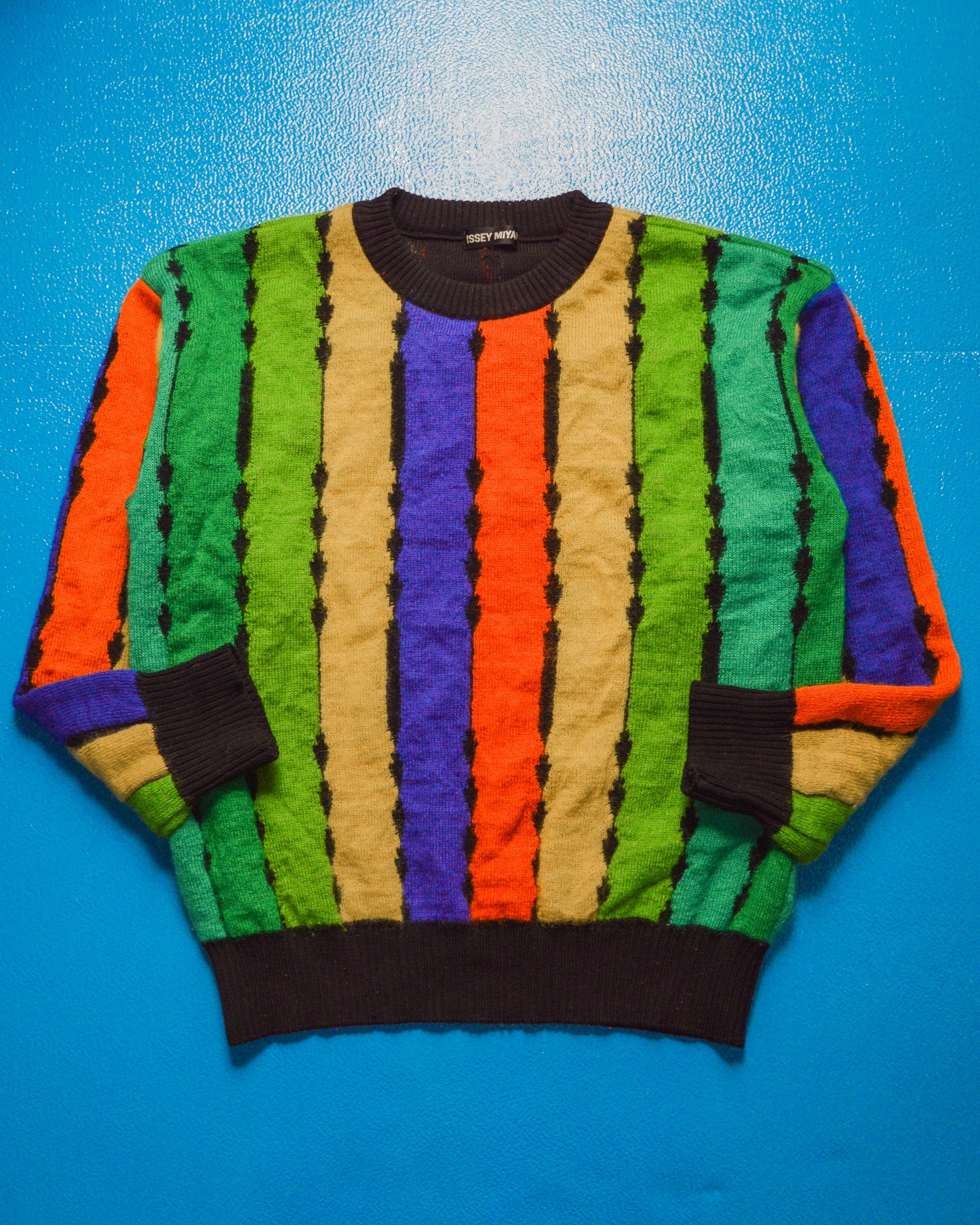 Autumn 1992 Multi Colour Vertical Striped Knit Jumper (M)