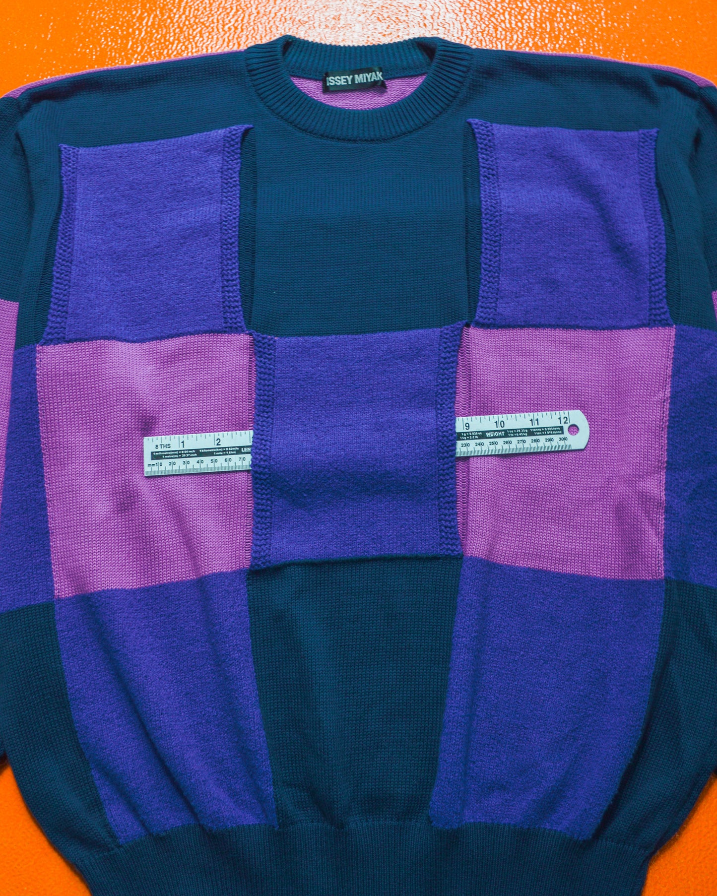 2000s Navy / Royal Blue / Purple Layered Knit Jumper (M~L)