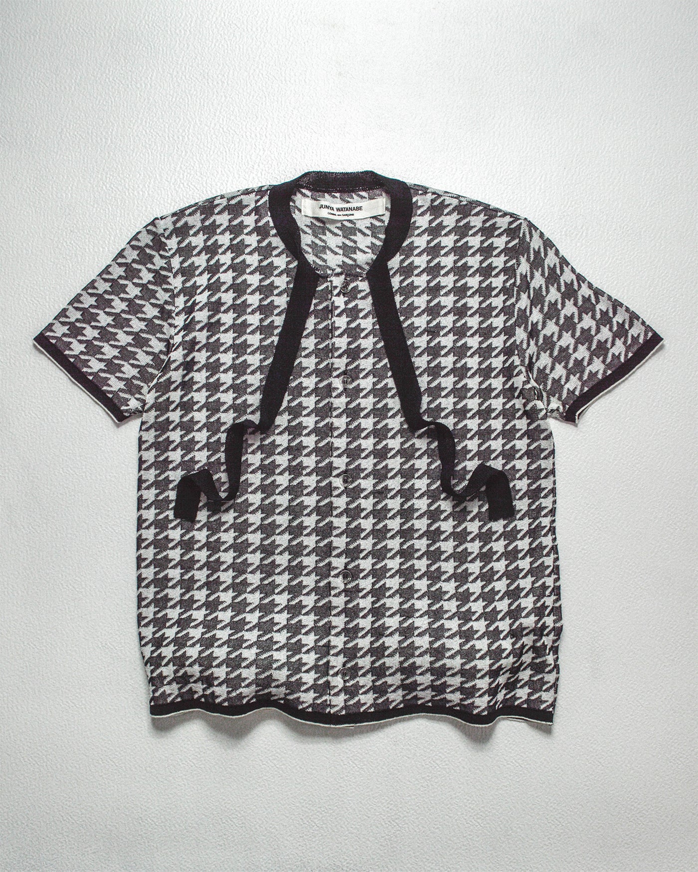 2000 Herringbone Pattern Button Up Blouse  Top