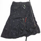 Early 2000s Washed Black / Navy Embroidered Star Pattern Balloon Style Strap Cargo Skirt (S)