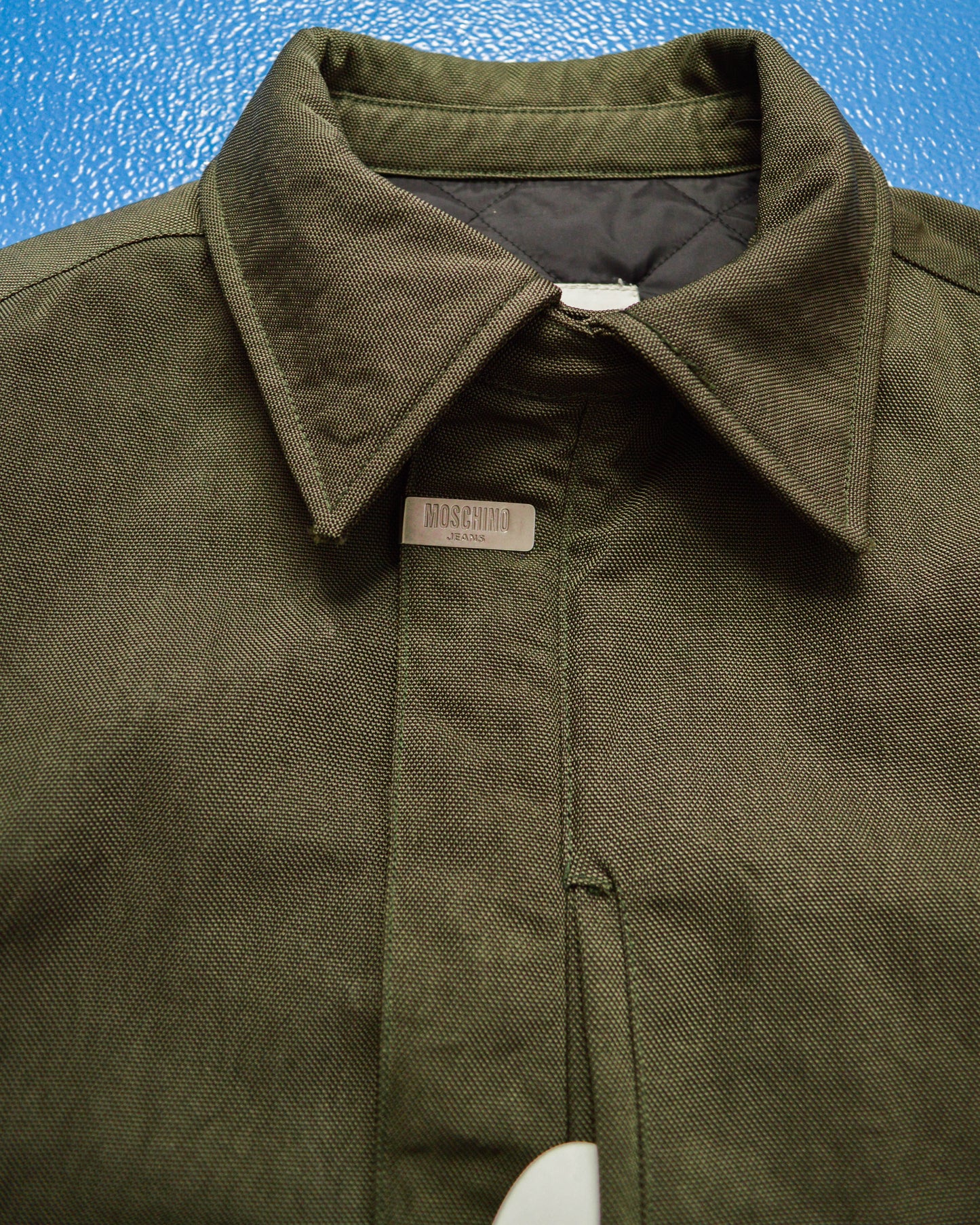 Late 90s Muted Green 3-D Pocket Asymmetrical Quilted Jacket (~M~)