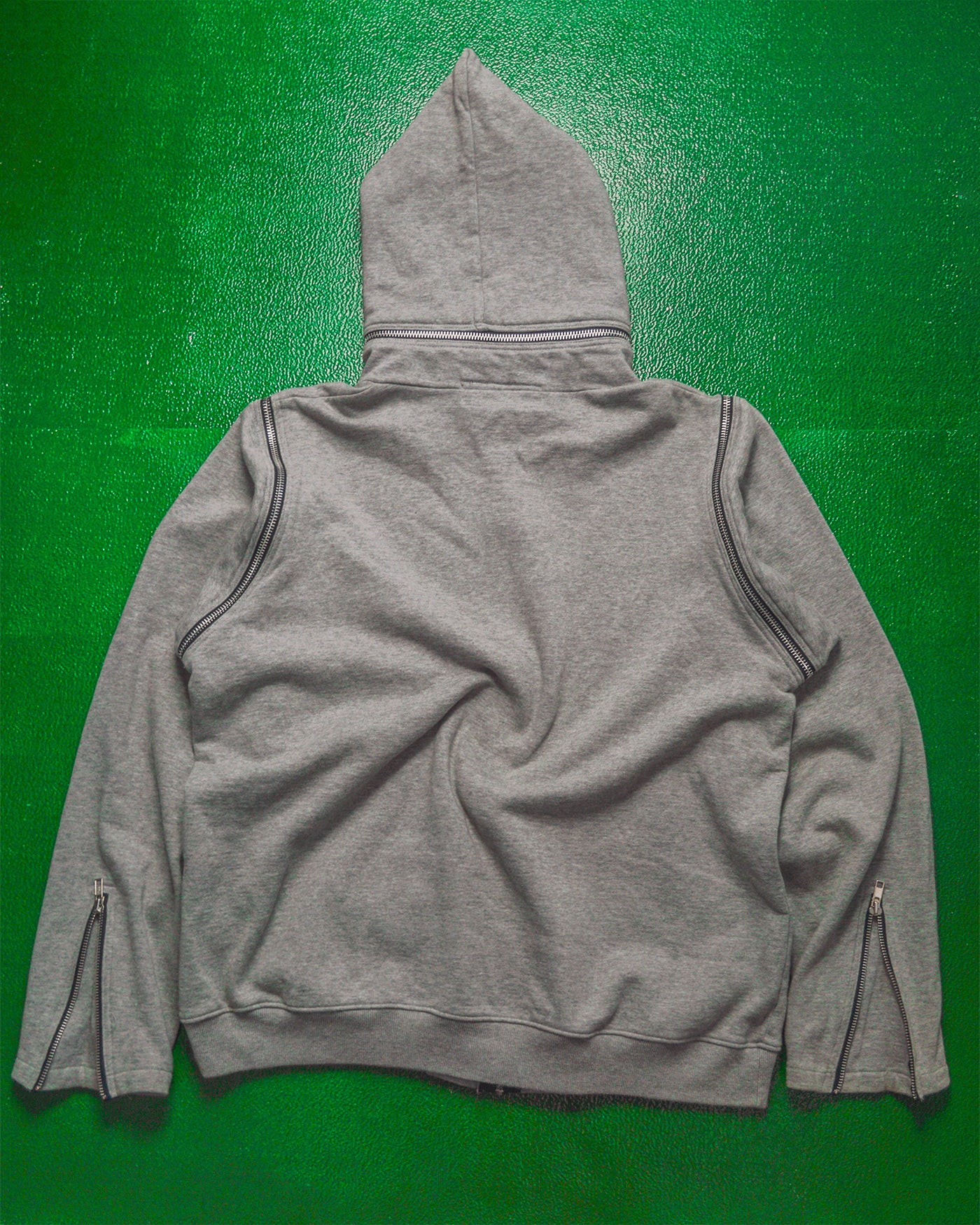 Heather Grey Modular All-over Zip Heavy Hoody (L)