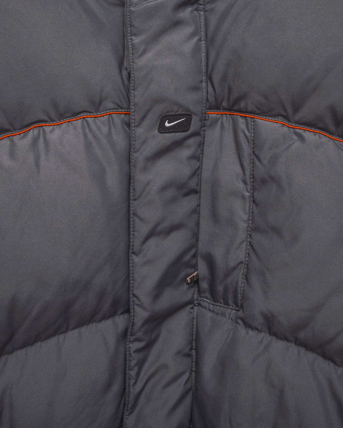 Fall 2001 Grey / Orange Curved Panel Big Puffer Jacket (~XL~)