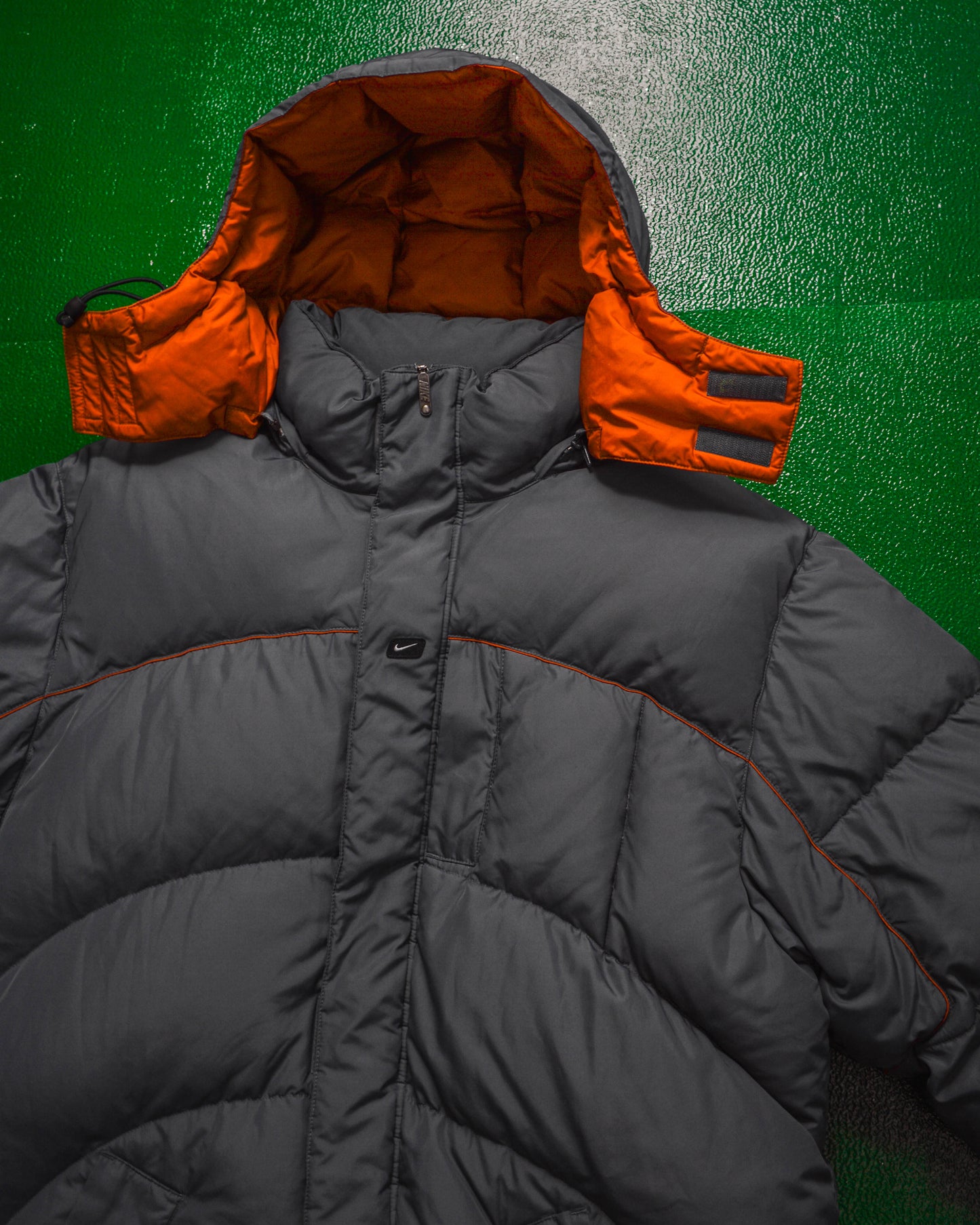 Fall 2001 Grey / Orange Curved Panel Big Puffer Jacket (~XL~)