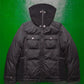 Black Label Women's Black High Knit Funnel Neck Down Jacket (46)