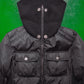 Black Label Women's Black High Knit Funnel Neck Down Jacket (46)