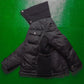 Black Label Women's Black High Knit Funnel Neck Down Jacket (46)