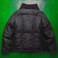 Black Label Women's Black High Knit Funnel Neck Down Jacket (46)