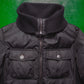 Black Label Women's Black High Knit Funnel Neck Down Jacket (46)