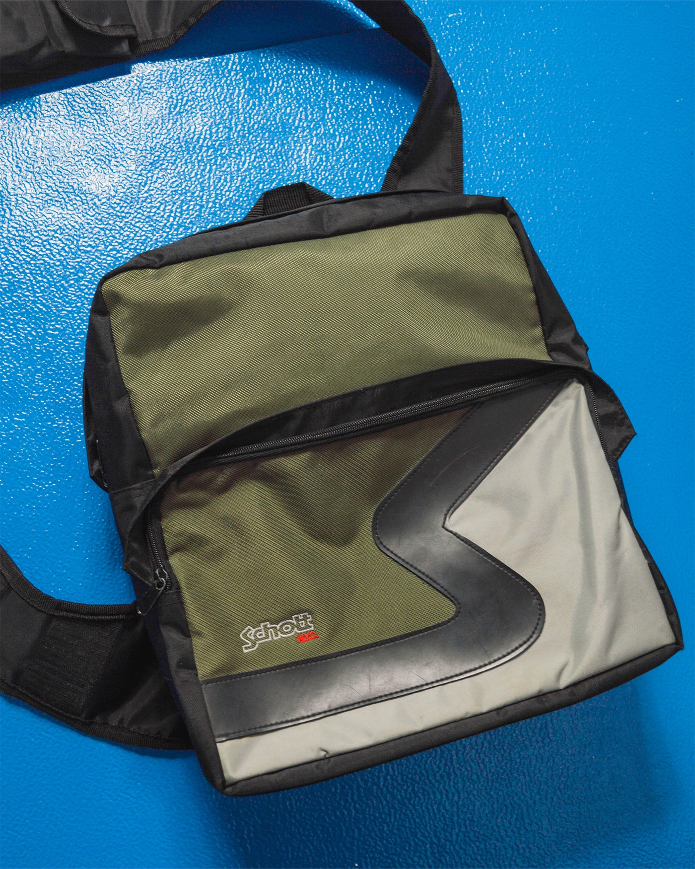 Green/ Grey/ Black Panelled Tactical Sling Bag (~OS~)