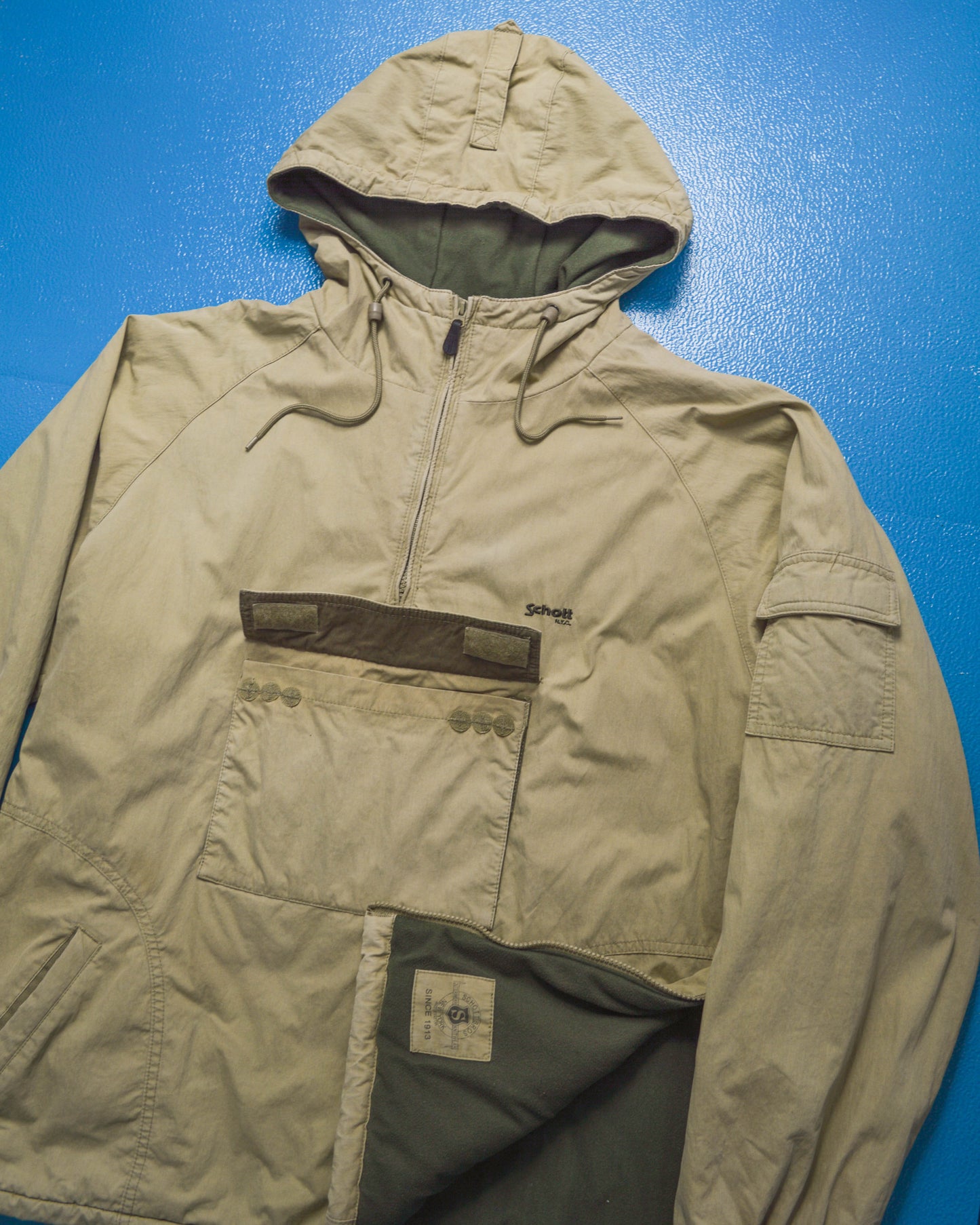 Light Tan Asymmetrical Anorak Jacket (XXL)