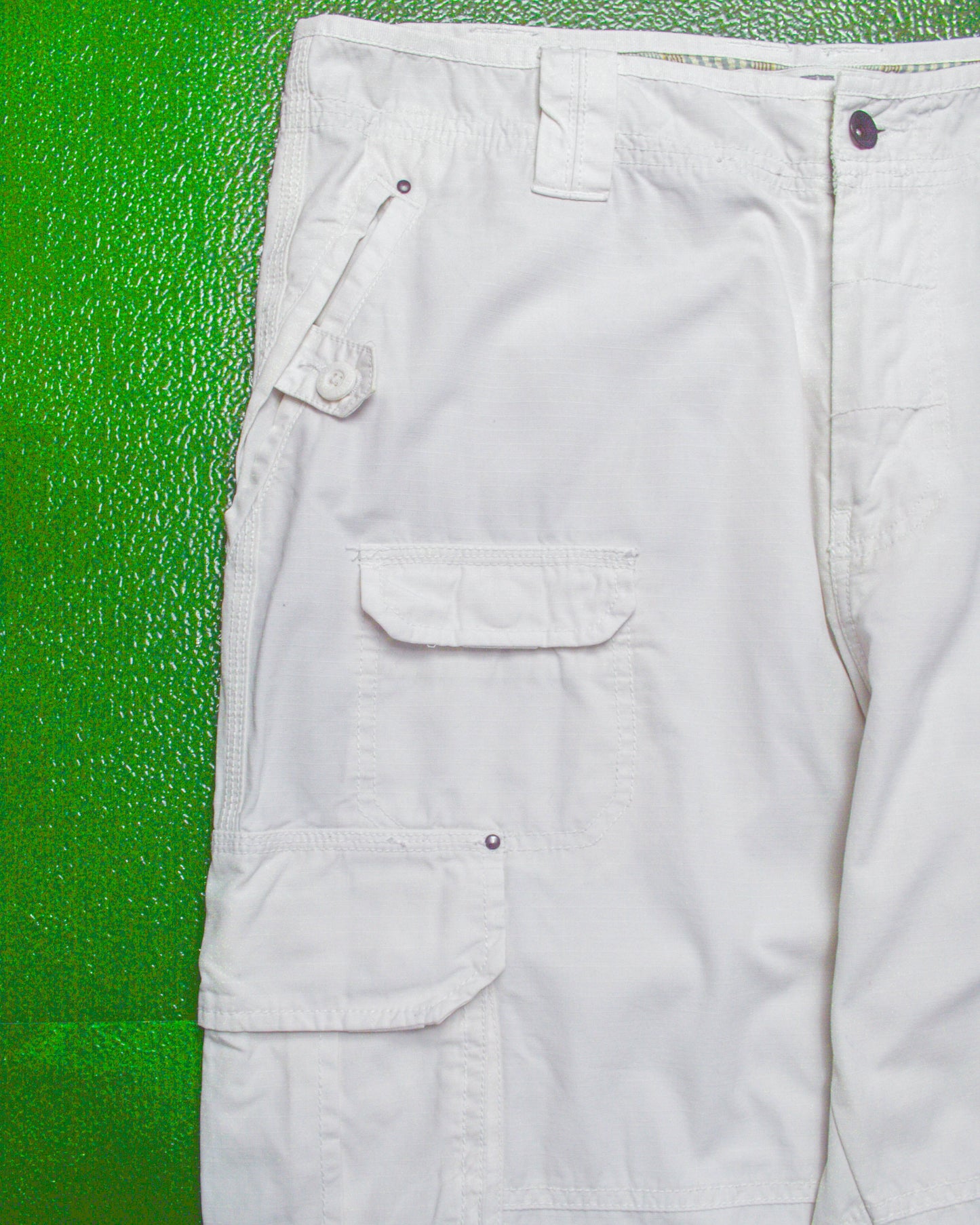 Multi-Pocket White Cargo Pants (34~36)