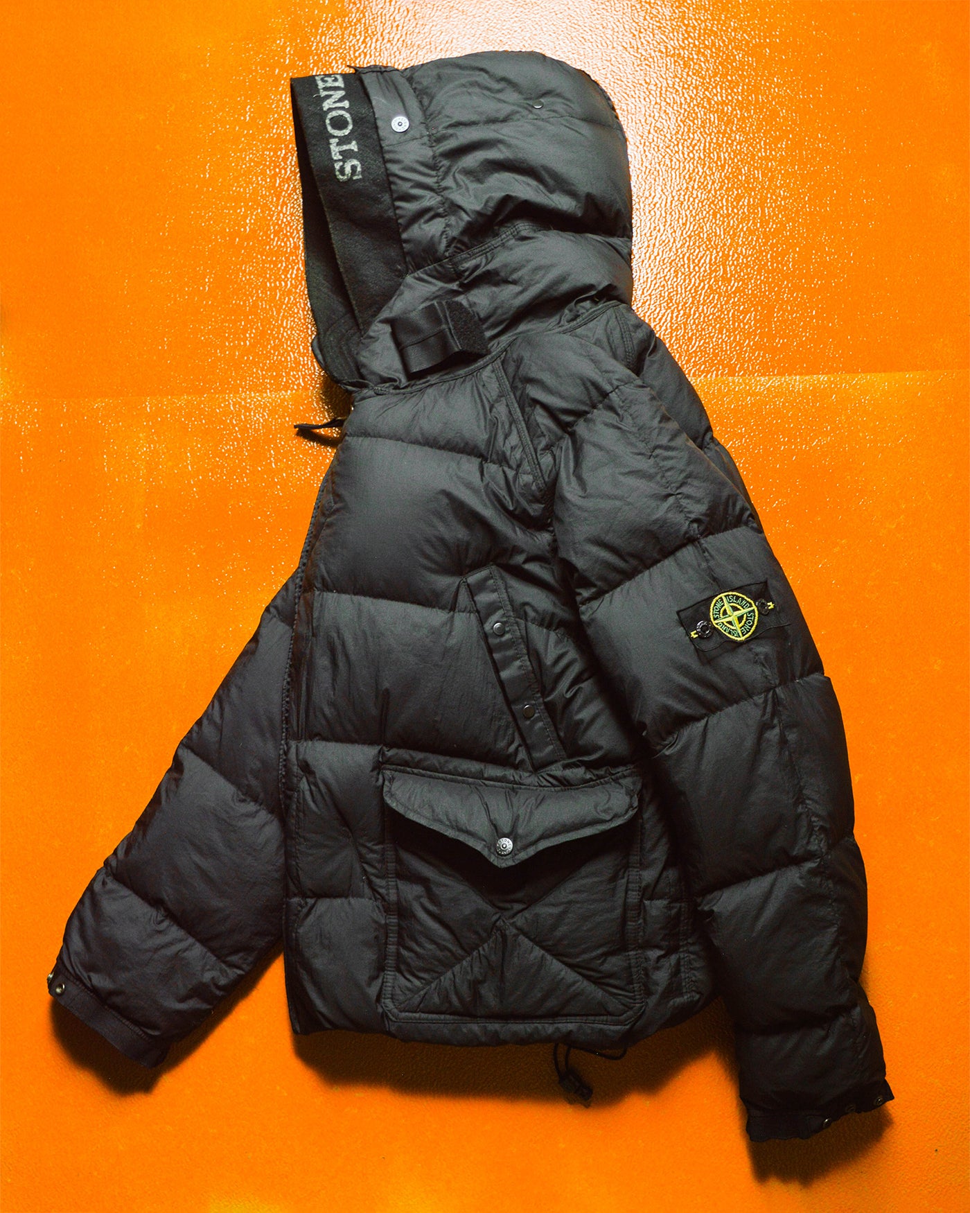 Stone Island AW07 Opaque Black Nylon Tela Mesh Badge Goose Down