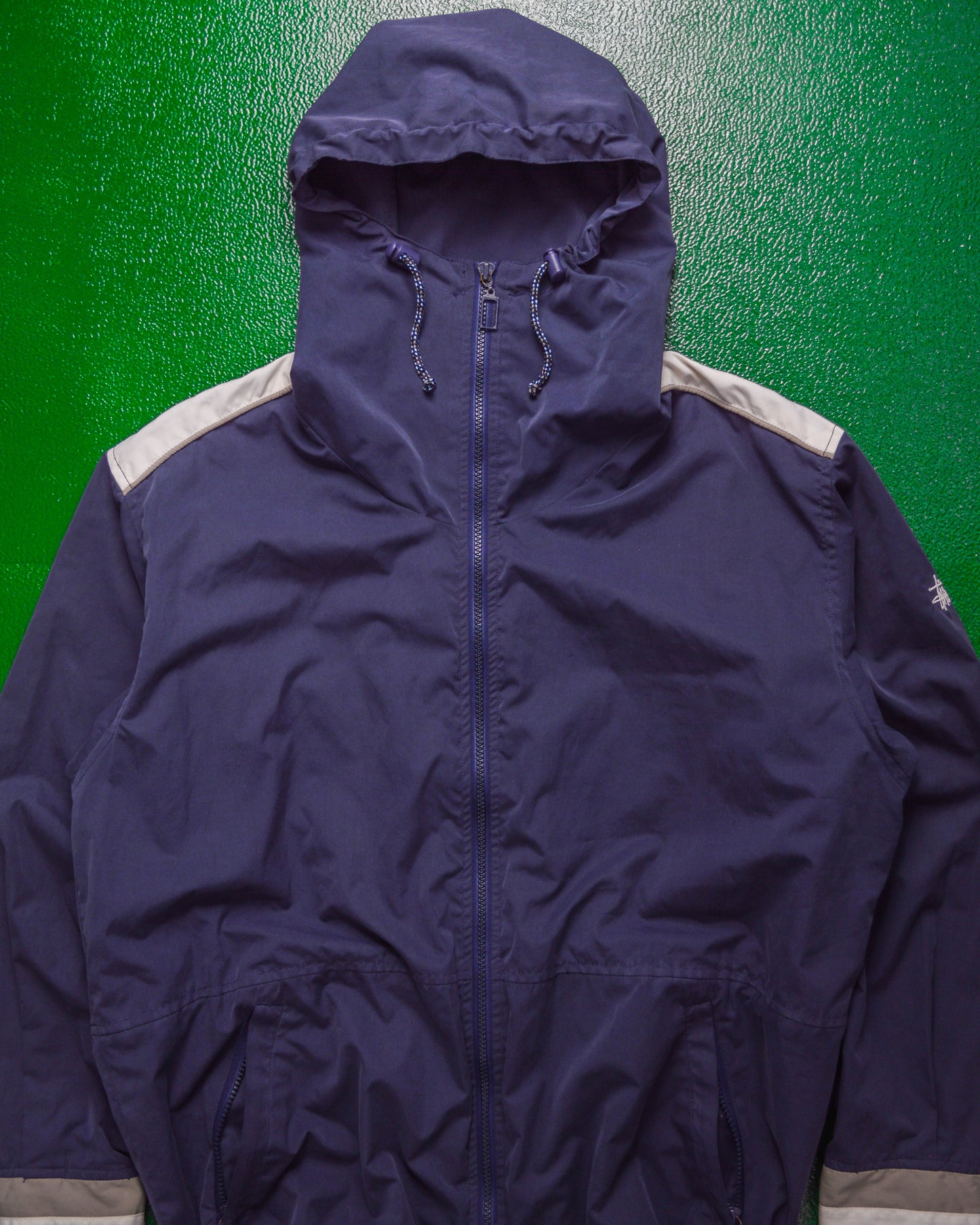 90s Contrast Trim Deep Purple  Navy Windbreaker Jacket (L)