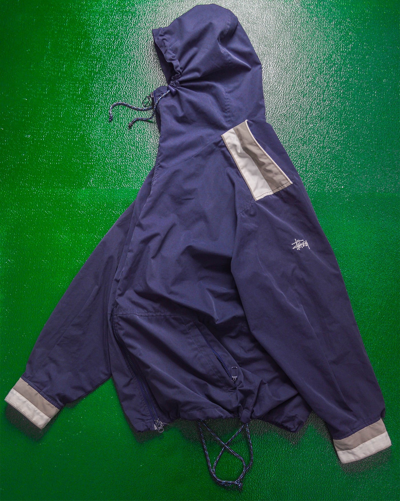 90s Contrast Trim Deep Purple  Navy Windbreaker Jacket (L)